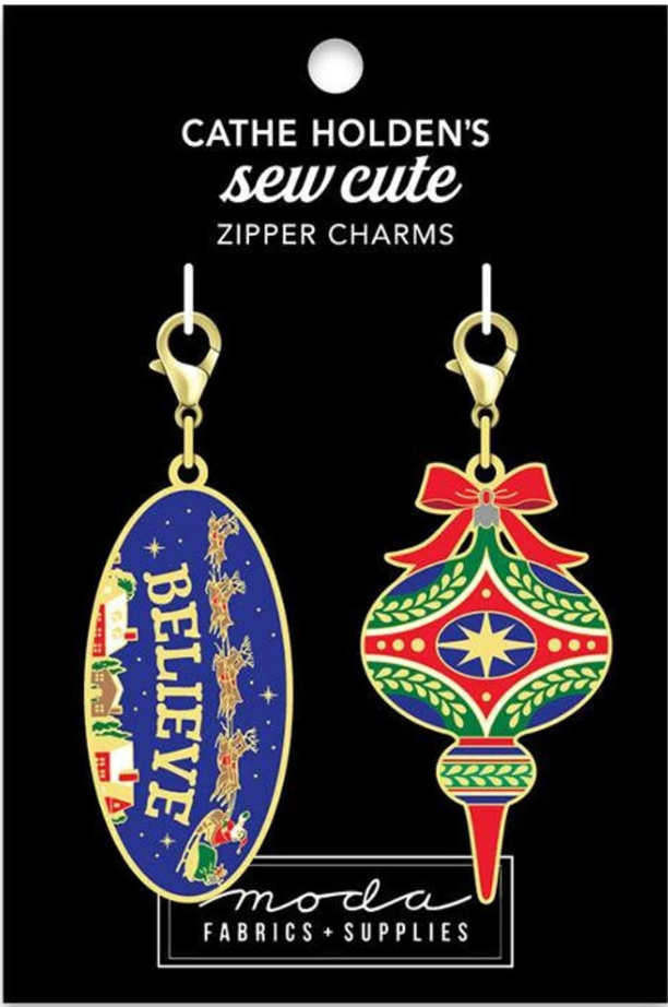 Zipper Charms - Believe and Ornament - Cathe Holden for MODA