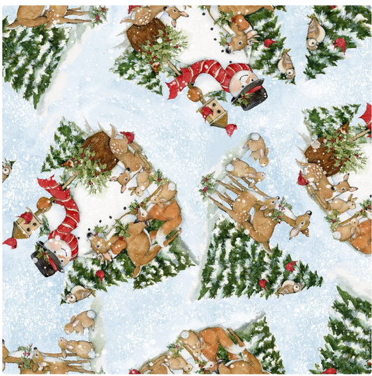 Tossed Snowmen and Animals by Springs Creative Fabrics