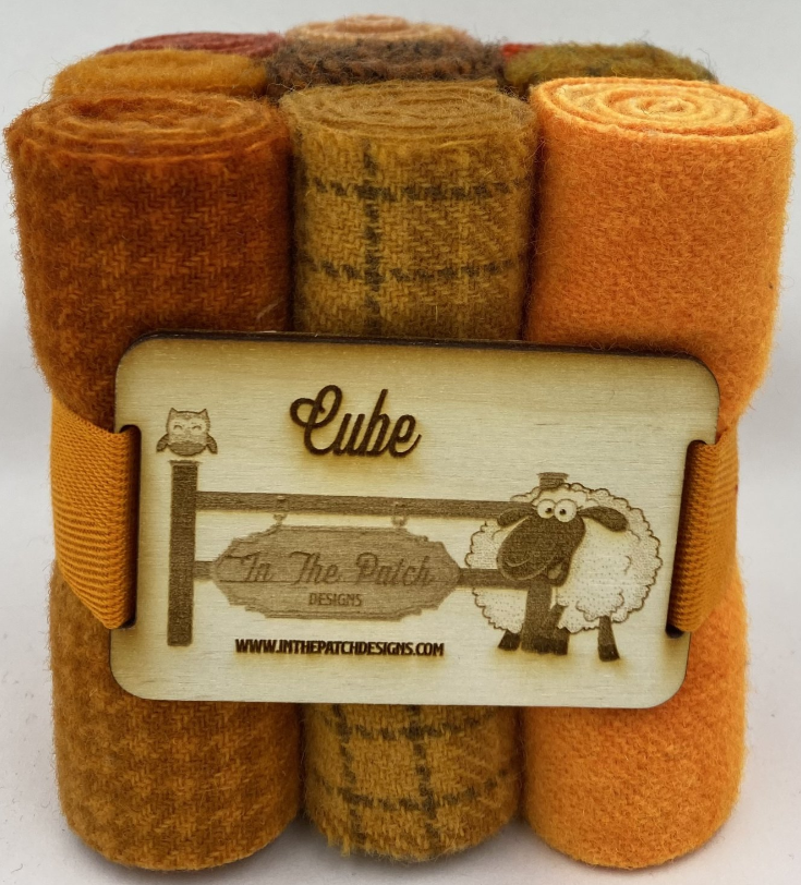 Curler Cube Box of Wool - Oranges by In the Patch Designs