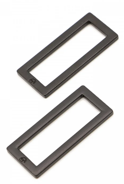 By Annie Pkg. of 2 - 1 1/2" Rectangle Rings - Black Metal