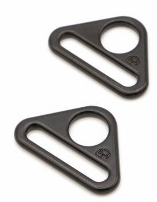 By Annie Pkg. of 2 - 1 " Flat Triangle Rings - Black Metal