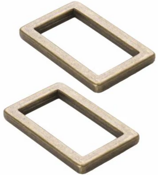 By Annie Pkg. of 2 - 1 " Flat Rectangle Rings - Antique Brass