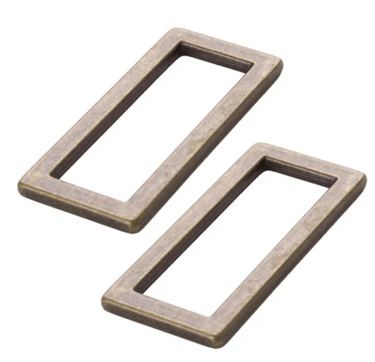 By Annie Pkg. of 2 - 1 1/2" Flat Rectangle Rings - Antique Brass