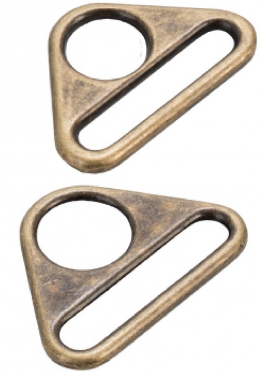 By Annie Pkg. of 2 - 1 " Flat Triangle Rings - Antique Brass