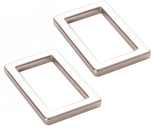 By Annie Pkg. of 2 - 1 " Flat Rectangle Rings - Nickel