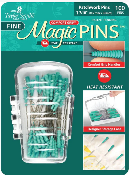 Magic Pins - Patchwork Pins Comfort Grip Heat Resistant Extra-Fine 0.4  1 7/16" - Pkg of 100