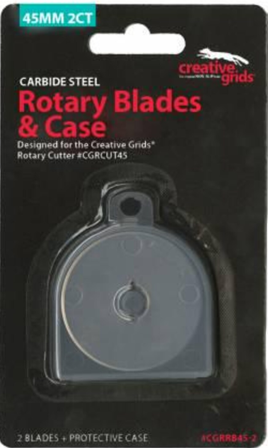 Creative Grids - Carbide Steel Rotary Blades and Case Pkg 0f 2