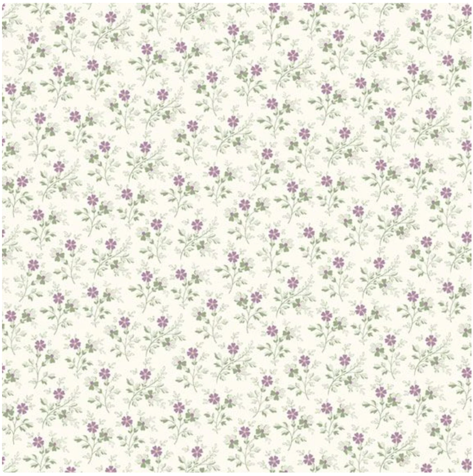 Vivienne - Lilac Flowers - Cream by Marcus Fabrics