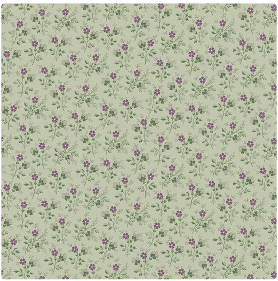 Vivienne - Posies - Sage by Marcus Fabrics