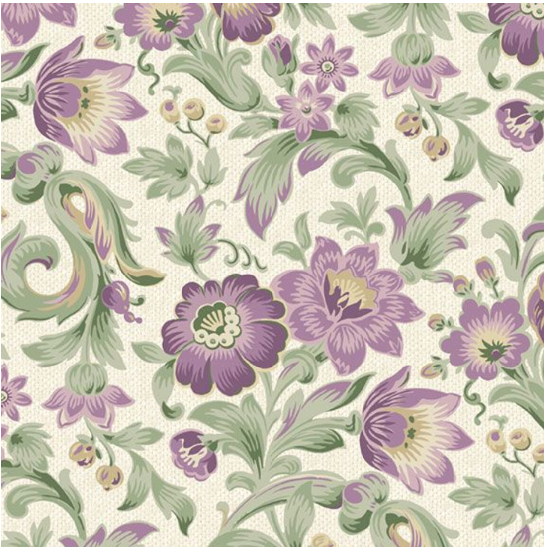 Vivienne - Leaf and Bloom - Cream by Marcus Fabrics