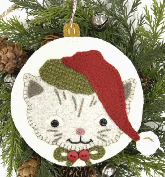 Santa Kitty Bulb Ornament Pattern by Buttermilk Basin