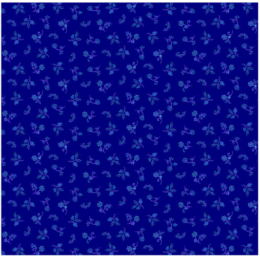 Indigo Garden - Tiny Floral Indigo CD3416 by Timeless Treasures