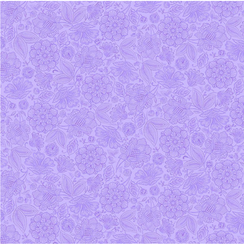 Indigo Garden - Packed Jacobean Toile Lavender CD3414 by Timeless Treasures