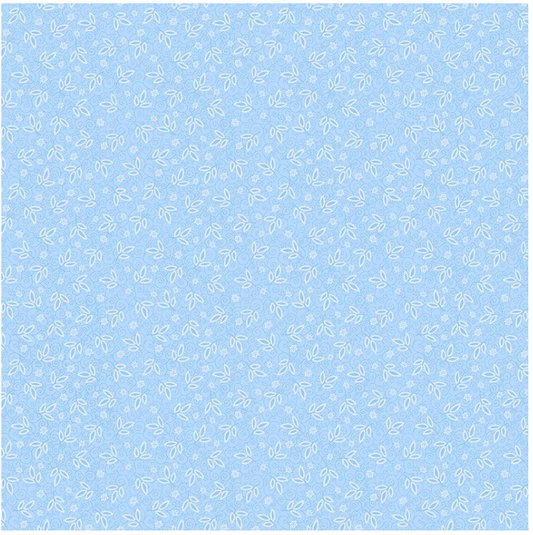 Indigo Garden - Allover Leaves Sky CD3418 by Timeless Treasures