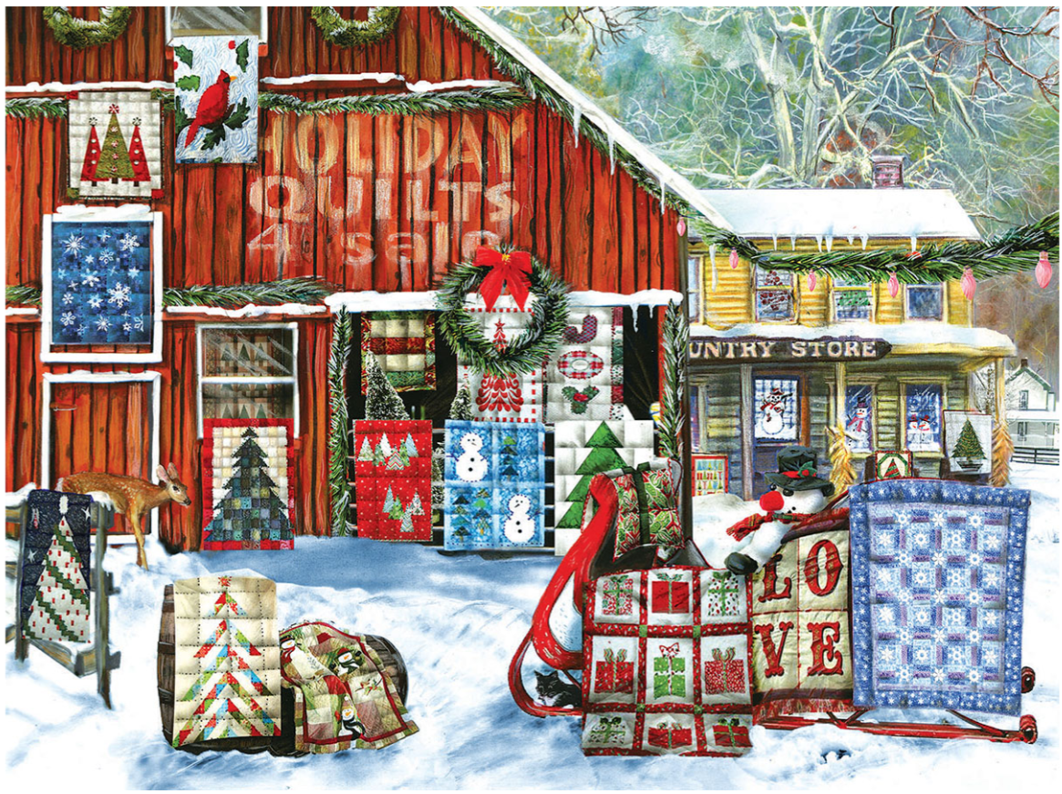 Puzzle - Holiday Quilts 1000 Piece Jigsaw Puzzle