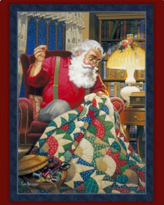 Quilting Santa Fabric Quilt Panel (124)