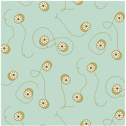 Oracle - Bobbins A-235-MNG in Mint Metallic by Eye Candy Quilts for Andover Fabrics