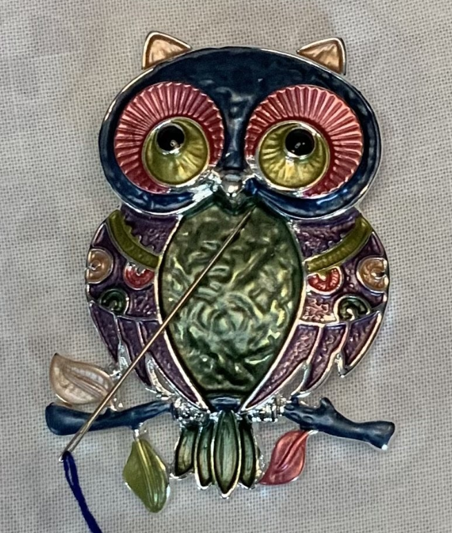 Owl Jewel Tone Needle Nanny - Silver Tone Accents