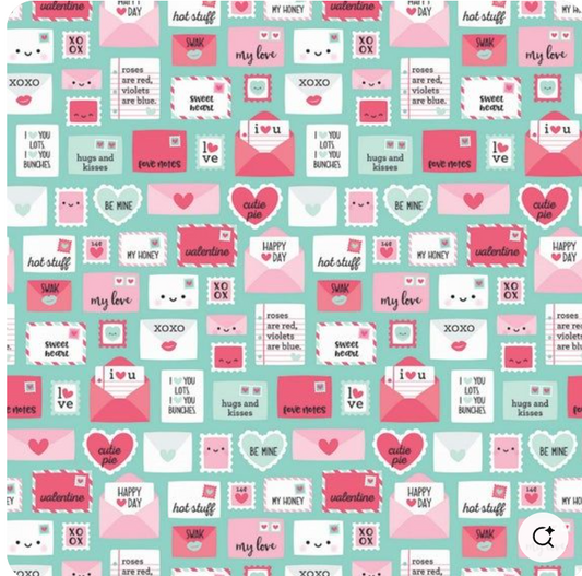 Novelty of the Month - Punny Valentine and XOXO-Teal C9002 by Riley Blake