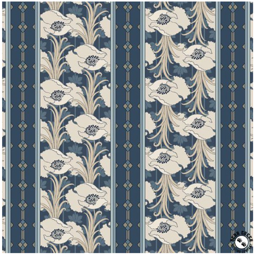 Nouveau Smithsonian - R651062D Deco Stripe - Navy by Marcus Fabrics