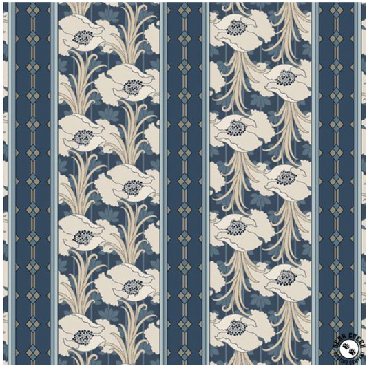 Nouveau Smithsonian - R651062D Deco Stripe - Navy by Marcus Fabrics