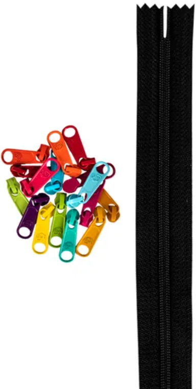 Zippers by the Yard by Annie - Black #105 Multi
