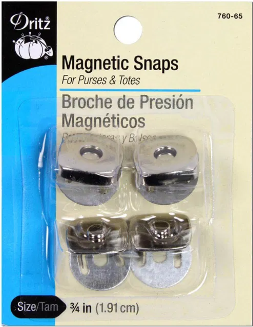 Dritz - Magnetic Snap for Purses & Totes - Nickel 3/4" - Pkg of 2 Snap Sets