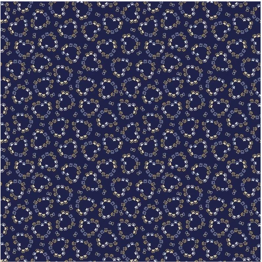 Heart Paw Prints Blue (Kitty City) by Kanvas Studio