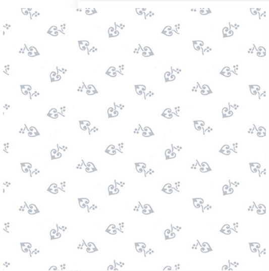Quilter's Flour V White on White - Curlicue Hearts 1689-01W by Henry Glass