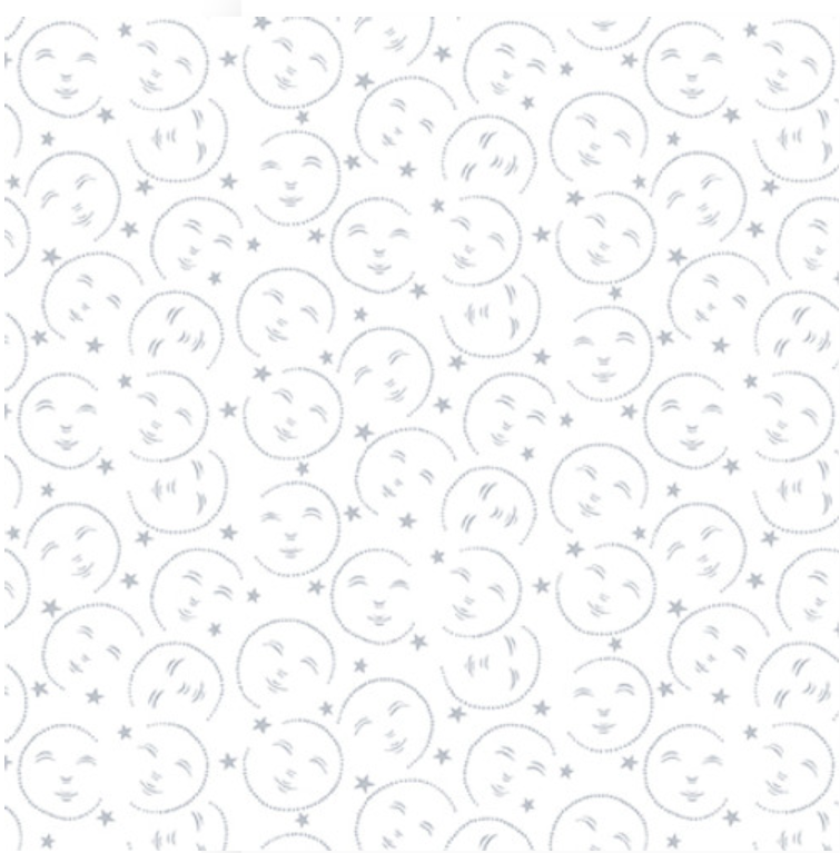 Quilter's Flour V White on White - Moon Faces 1680-01W by Henry Glass
