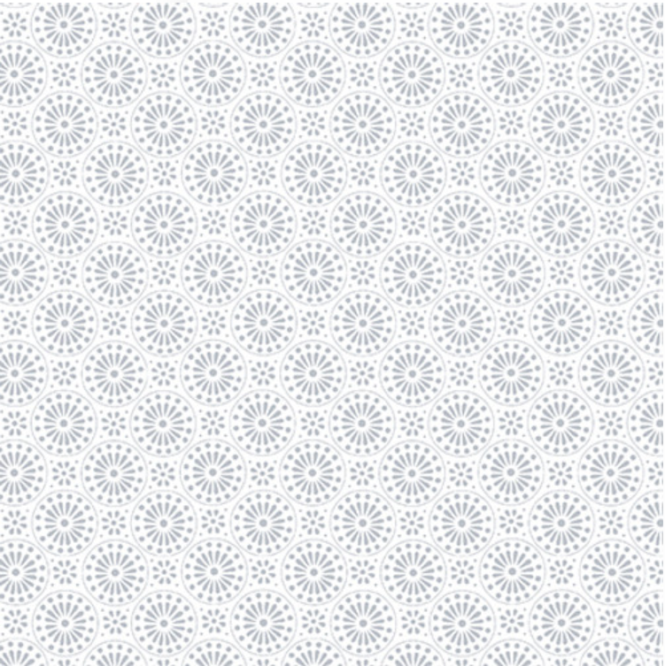 Quilter's Flour V White on White - Geometric Circular Floral 1697-01W by Henry Glass