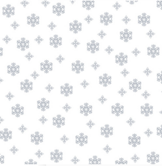 Quilter's Flour V White on White - Small Snowflake 1696-01W by Henry Glass