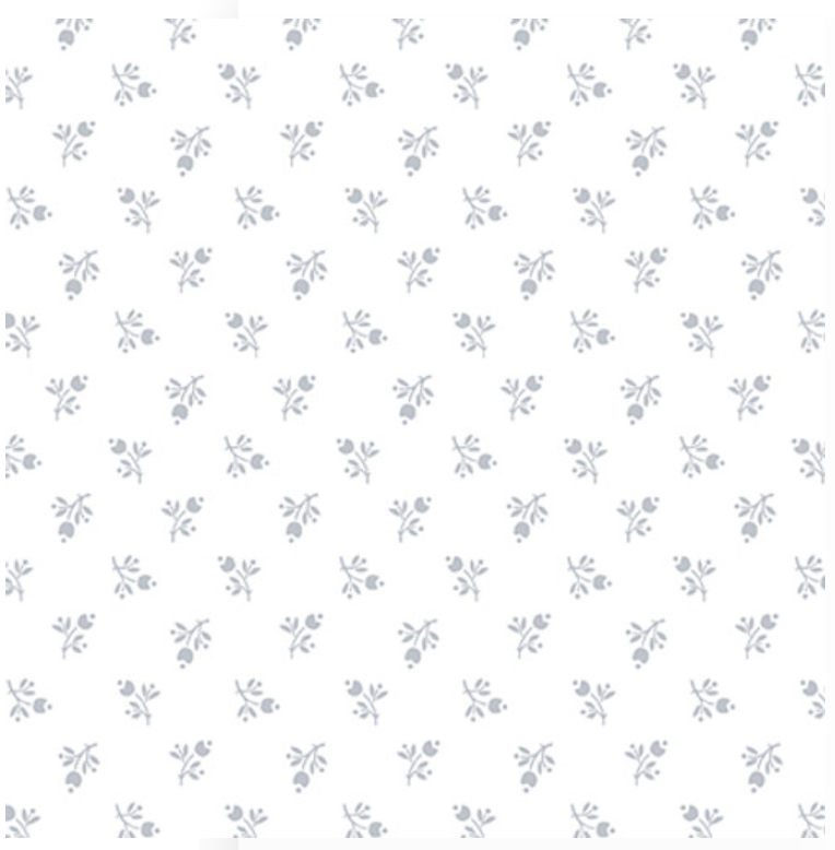 Quilter's Flour V White on White - Small Buds 1694-01W by Henry Glass