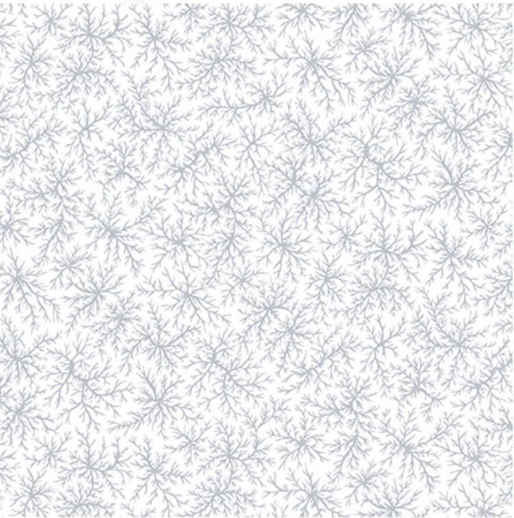 Quilter's Flour V White on White - Branches 1692-01W by Henry Glass