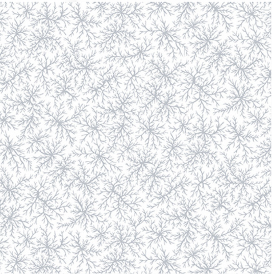 Quilter's Flour V White on White - Branches 1692-01W by Henry Glass
