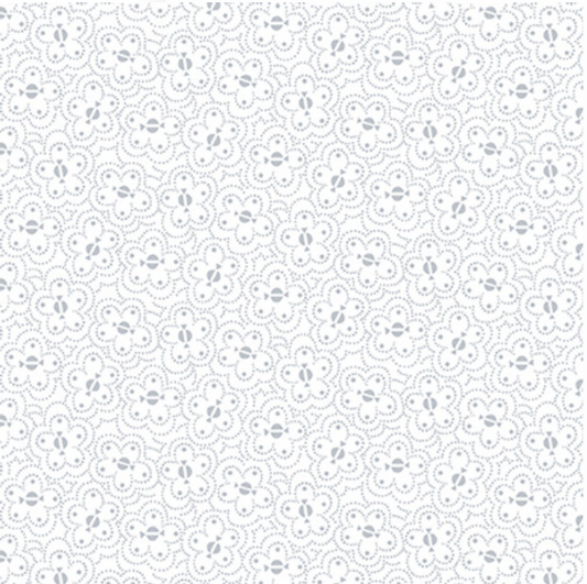 Quilter's Flour V White on White - Dotted Flowers 1682-01W by Henry Glass