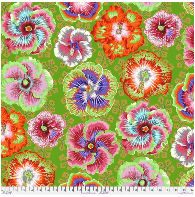 Kaffe Fassett Stash - Floating Hibiscus - Green by Free Spirit