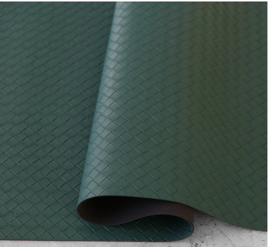 Sallie Tomato High Quality Faux Leather - Evergreen Basket Weave