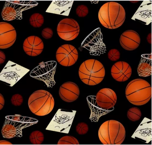 Basketball & Net Toss - Sports Collection 132Black - Elizabeth's Studio