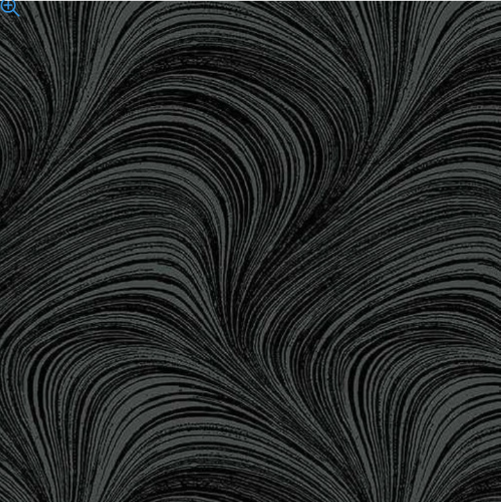 108" Wave Texture - Black - 2966W12 by Benartex