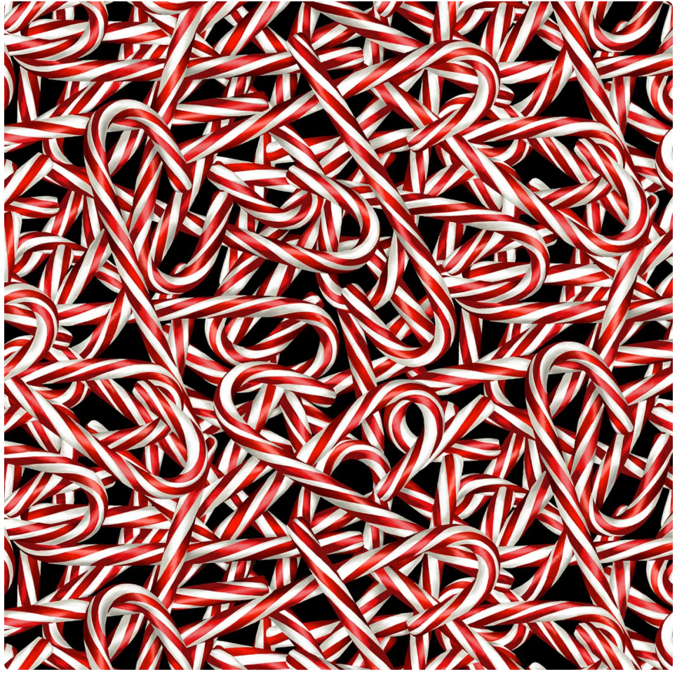 Sweet Holidays - Candy Cane Bonanza - Red by Benartex