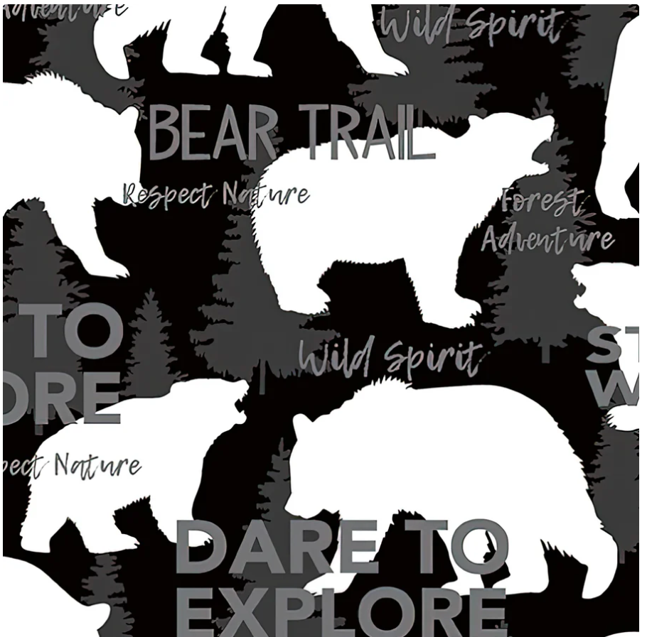 Great Outdoors - Bear Country - Black by Benartex