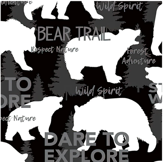 Great Outdoors - Bear Country - Black by Benartex