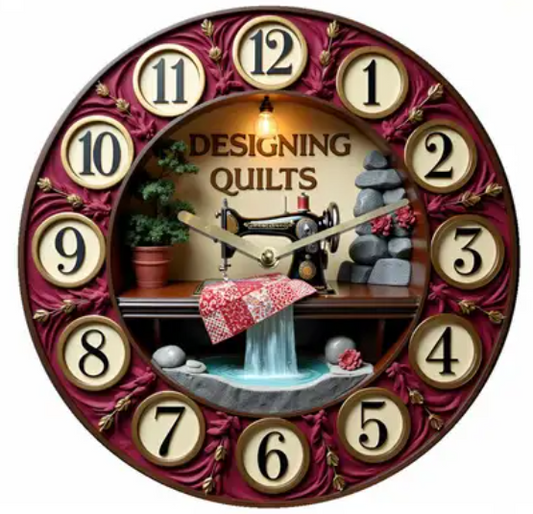 Clock - Designing Quilts - Antique Sewing Machine (601)