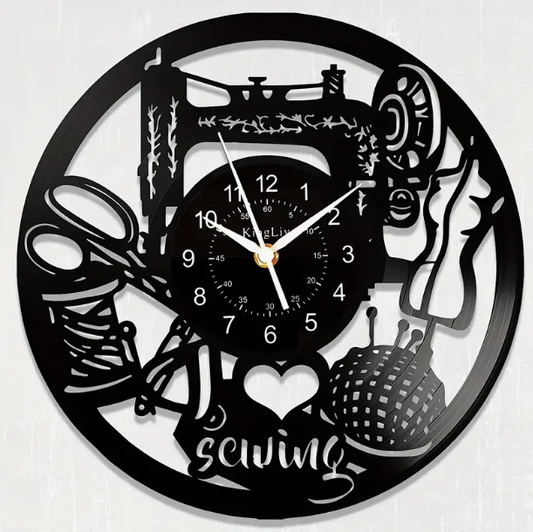 Clock - 12" Cut Out Black Vinyl Album Clock (606)