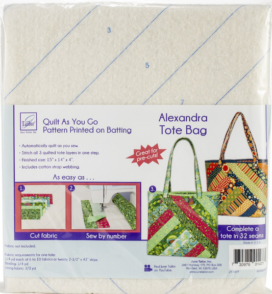 Quilt as You Go - Alexandra Tote Kit - Black and Yellow Bee Fabrics