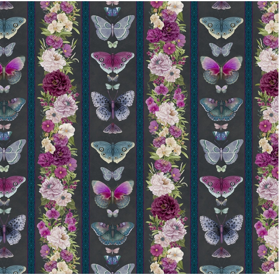 Midnight Garden - Repeating Stripe 27695-3017 by Wilmington Prints
