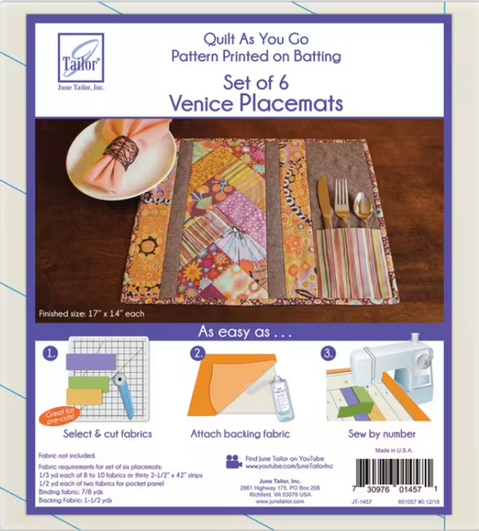 Quilt As You Go - Venice Placemats /Set  of 6 by June Tailor