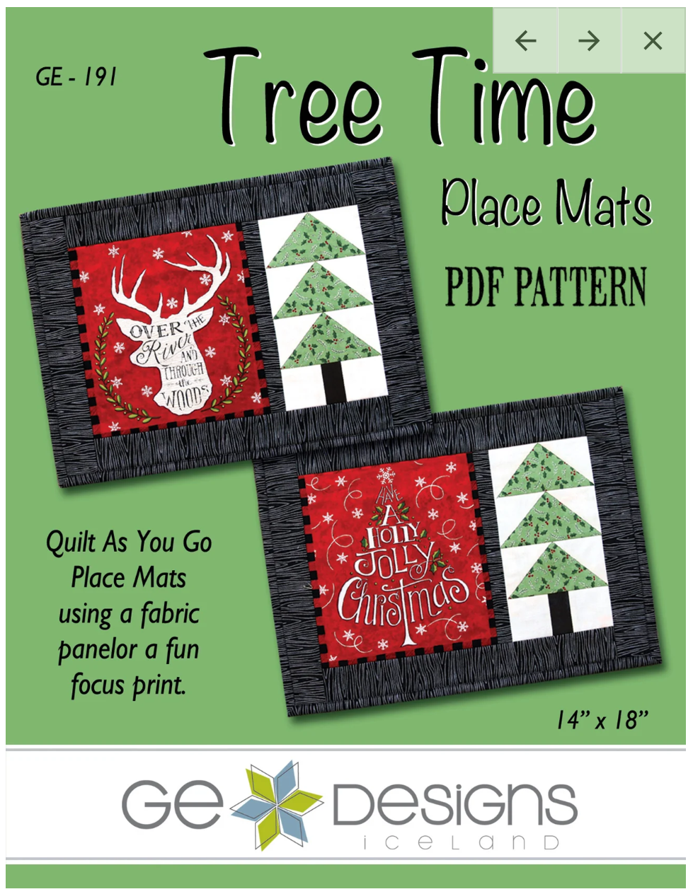 Quilt As You Go - Tree Time Place Mats by GE Designs
