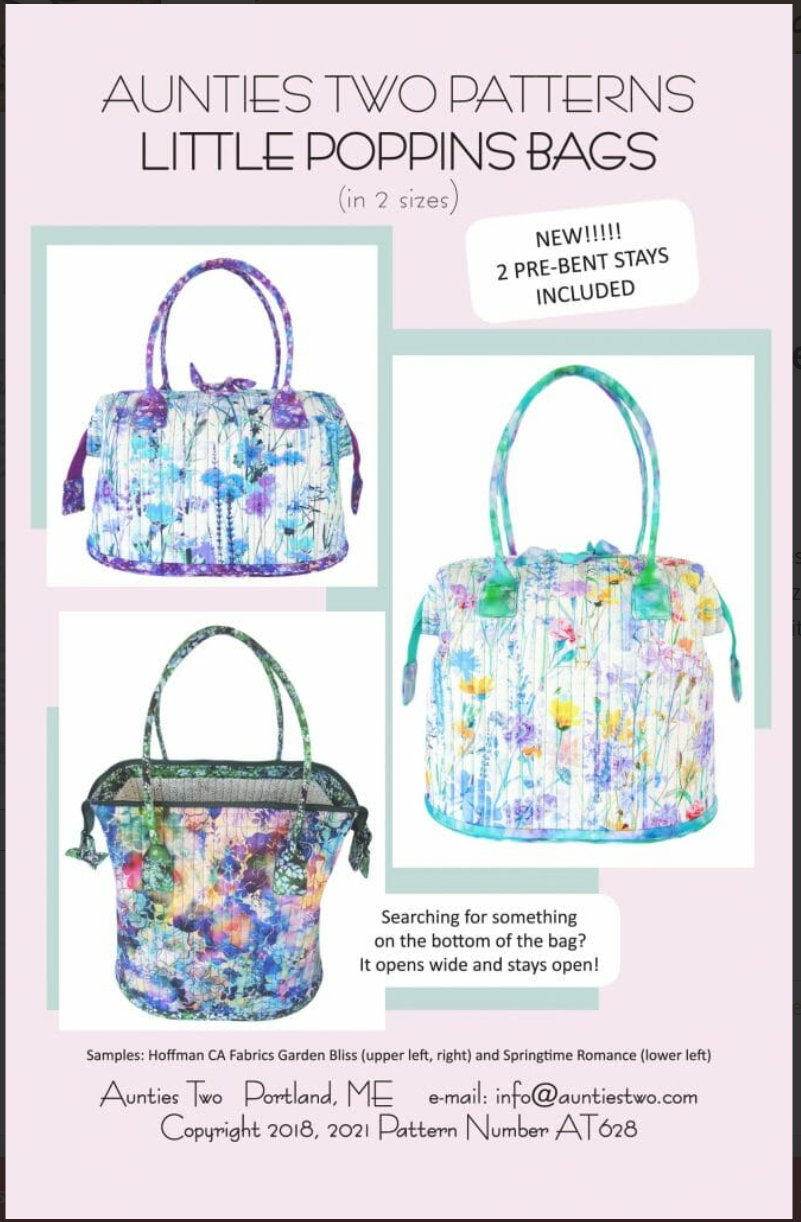 Aunties Two Patterns - Little Poppins Bags AT628
